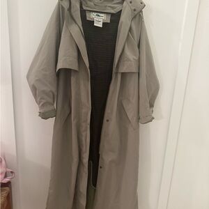 Vintage LL Bean Sage Trench Coat size Medium